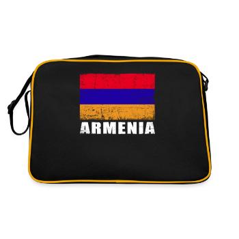 Armenia Flag Grunge Armenia Flag - Retro Bag - black/gold - Back