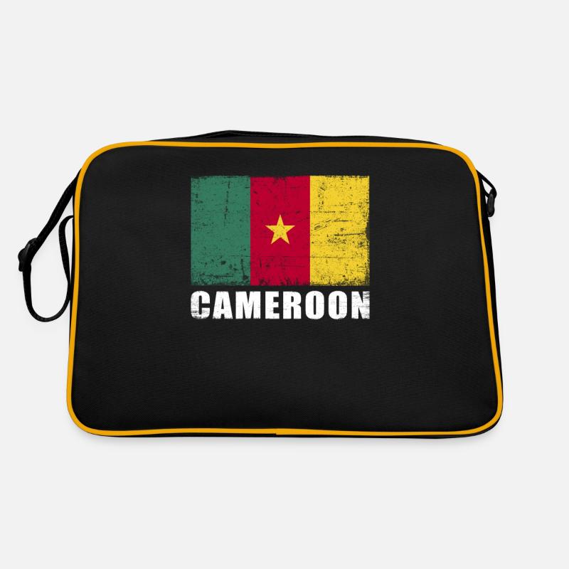 Cameroun Drapeau Grunge Cameroun Drapeau - Sac Retro - noir/or
