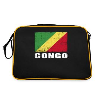 Kongo Flagge Grunge Kongo Fahne - Retro Tasche - Schwarz/Gold - Hinten