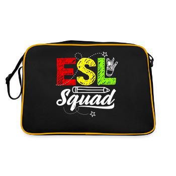ESL Teacher Linguist Multilingual Teaching ESL - Retro Bag - black/gold - Back