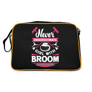 Curling Player for a Female Curler Funny - Retro Bag - black/gold - Back