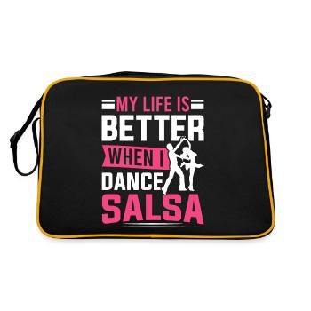 Danseuse de salsa Ma vie est meilleure quand je danse la salsa - Sac Retro - noir/or - Dos