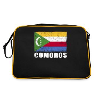 Comoros Flag Grunge Comoros Flag - Retro Bag - black/gold - Back