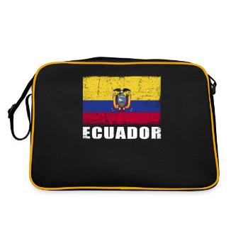 Ecuador Flag Grunge Ecuador Flag - Retro Bag - black/gold - Back