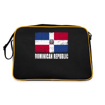 Dominikanische Republik Flagge - Retro Tasche - Schwarz/Gold - Hinten
