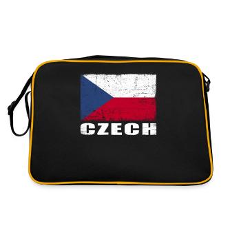 Drapeau de la République tchèque Grunge Drapeau tchèque - Sac Retro - noir/or - Dos