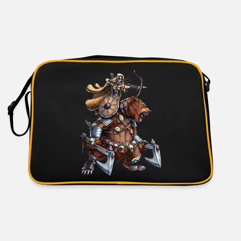 Nordischer Bären-Wikingerkrieger Retro Tasche