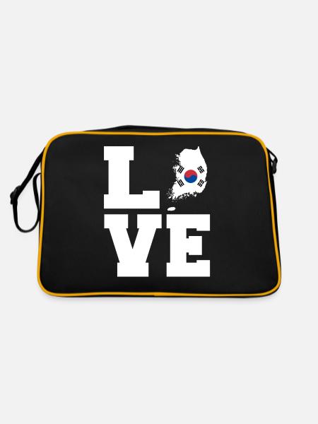 Love South Korea Gift - Retro Bag - black/gold - Back