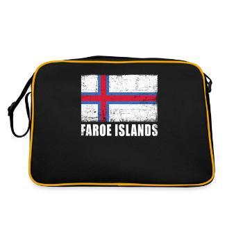 Faroe Islands Flag Grunge Faroe Islands Flag - Retro Bag - black/gold - Back