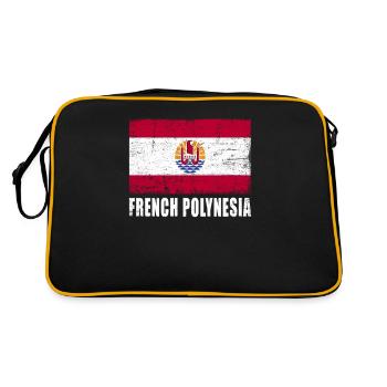 French Polynesia Flag - Retro Bag - black/gold - Back