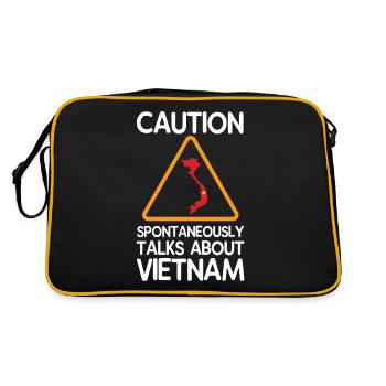 Conversations About Vietnam gift - Retro Bag - black/gold - Back