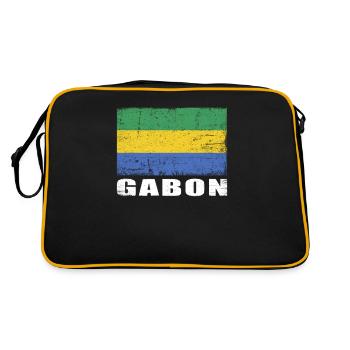 Gabon Flag Grunge Gabon Flag - Retro Bag - black/gold - Back