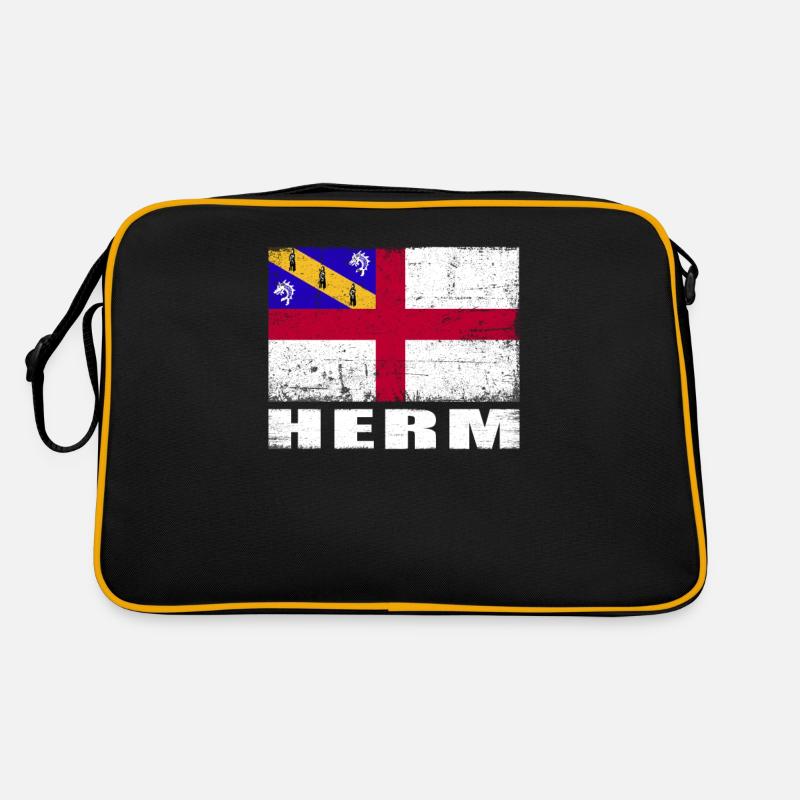 Drapeau Herm Grunge Drapeau Herm Sac Retro