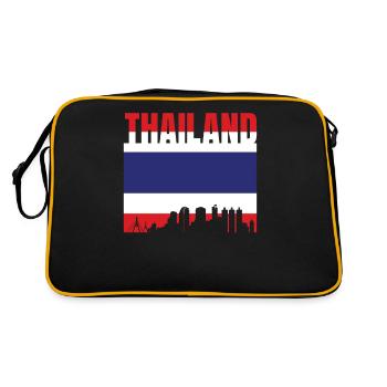 Thaïlande Drapeau Skyline Cadeau - Sac Retro - noir/or - Dos