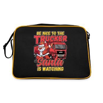 Xmas Christmas Design for a Truck Driver - Retro Bag - black/gold - Back