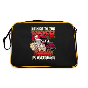 Xmas Christmas Design for a Truck Driver - Retro Bag - black/gold - Back