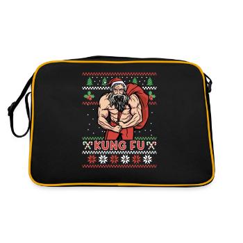 Kung Fu Santa Ugly Cristmas Design for a Martial - Retro Tasche - Schwarz/Gold - Hinten