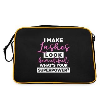 Cosmétologue Lash Artist Quel est votre superpouvoir - Sac Retro - noir/or - Dos