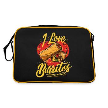 J’adore Burritos Cuisine mexicaine Tex-Mex Food - Sac Retro - noir/or - Dos