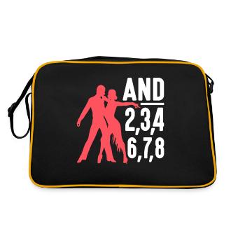 Danseur de salsa Lain Dancing et 2,3,4 6,7,8 Salsa - Sac Retro - noir/or - Dos