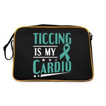 Tourettes Syndrom Ticcing ist mein Cardio Tourette - Retro Tasche - Schwarz/Gold - Hinten