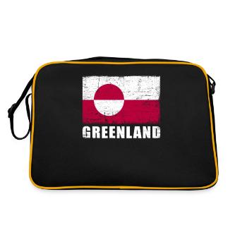 Groenland Flag Grunge Groenland Flag - Sac Retro - noir/or - Dos