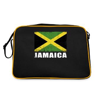 Jamaika Flagge Grunge Jamaika Fahne - Retro Tasche - Schwarz/Gold - Hinten