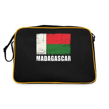 Madagascar Flag Grunge Madagascar Flag - Retro Bag - black/gold - Back