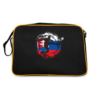 Slowakei Fanartikel Fußball Slovensko futbal - Retro Tasche - Schwarz/Gold - Hinten