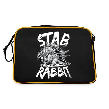 Funny Stab Rabbit Rodent Porcupine - Retro Bag - black/gold - Back