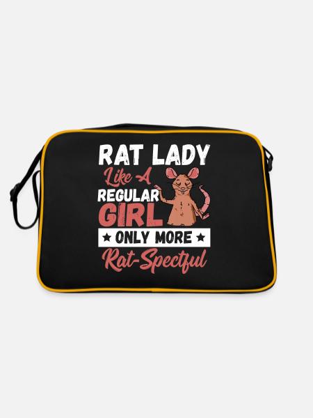 Rat Lady Like a Regular Girl Only More - Retro Tasche - Schwarz/Gold - Hinten