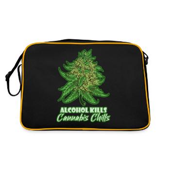 L’alcool tue les frissons du cannabis Fumer de l’herbe Pothead - Sac Retro - noir/or - Dos
