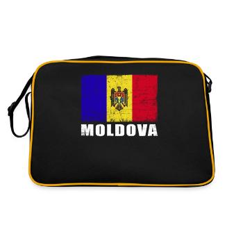 Moldova Flag Grunge Moldova Flag - Retro Bag - black/gold - Back