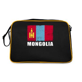Mongolia Flag Grunge Mongolia Flag - Retro Bag - black/gold - Back