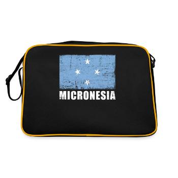 Micronesia Flag Grunge Micronesia Flag - Retro Bag - black/gold - Back