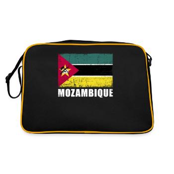 Mozambique Flag Grunge Mozambique Flag - Sac Retro - noir/or - Dos