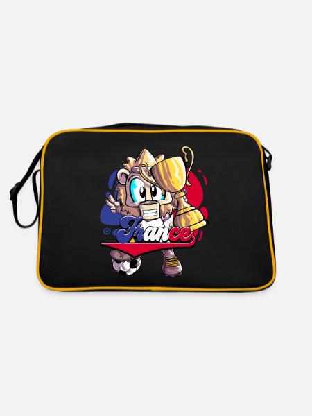 Frankreich Fußball - Retro Tasche - Schwarz/Gold - Hinten