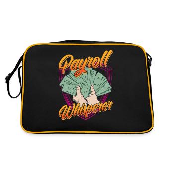 Lohnbuchhaltung Flüsterer Human Resources HR - Retro Tasche - Schwarz/Gold - Hinten