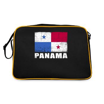 Panama Flag Grunge Panama Flag - Retro Bag - black/gold - Back