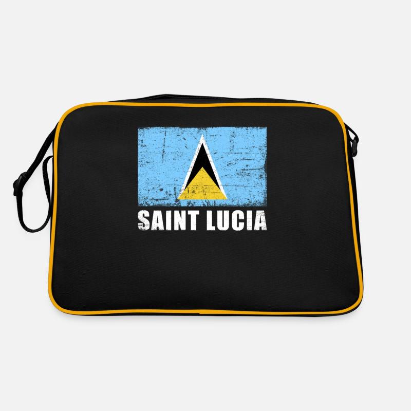 Sainte-Lucie Drapeau Grunge Sainte-Lucie Drapeau Sac Retro