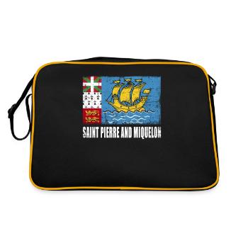 Saint Pierre and Miquelon flag - Retro Bag - black/gold - Back