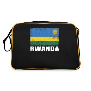 Drapeau du Rwanda Grunge Drapeau du Rwanda - Sac Retro - noir/or - Dos