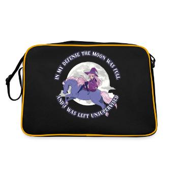 In My Defense The Moon Was Full Wicca Geschenk - Retro Tasche - Schwarz/Gold - Hinten
