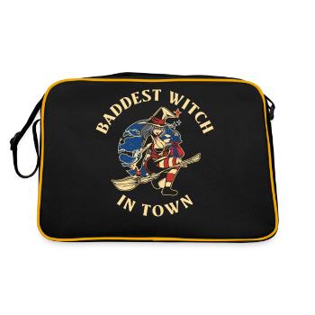 Baddest Witch In Town Wicca Gift - Retro Bag - black/gold - Back