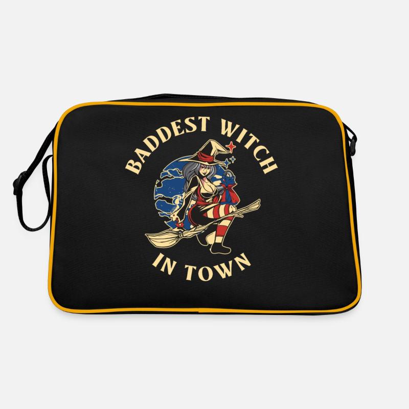 Baddest Witch In Town Wicca Geschenk Retro Tasche