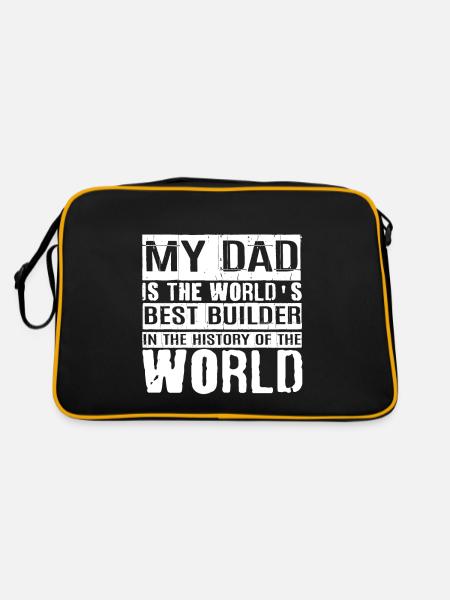 My Dad Is The World's Best Builder 2 - Retro Bag - black/gold - Back