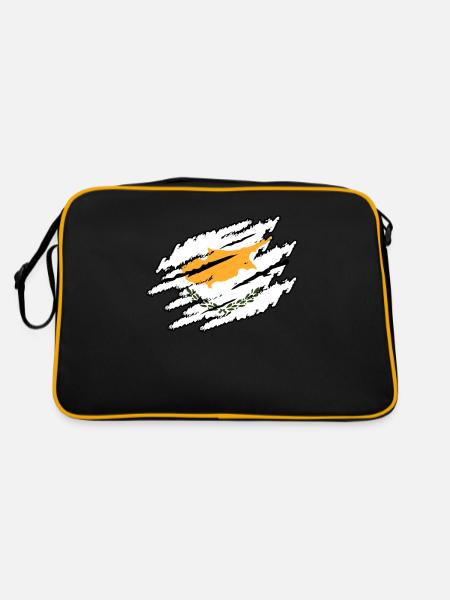 Zypern - Retro Tasche - Schwarz/Gold - Hinten