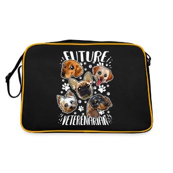 Future Veterinarian Aspiring Vets Dogs - Retro Bag - black/gold - Back