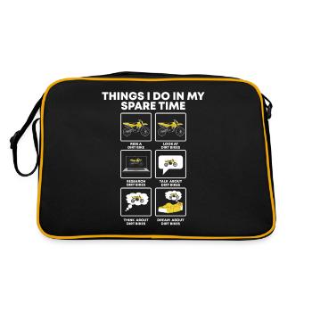 Things I Do In My Spare Time Funny Dirt Bike Lover - Retro Bag - black/gold - Back