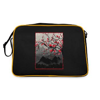 Vintage Cherry Blossom Japon Art japonais - Sac Retro - noir/or - Dos